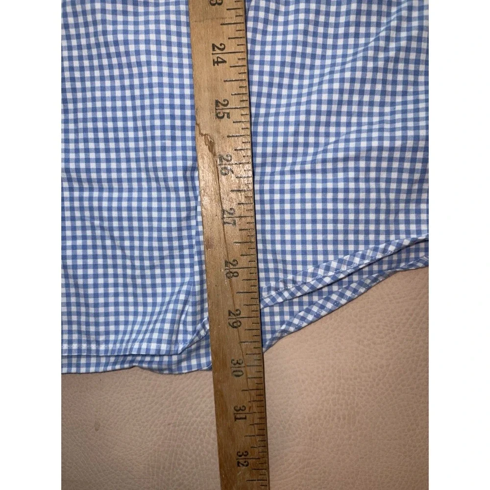 Polo Ralph Lauren Light Blue White Gingham Check Button Down Mens Large